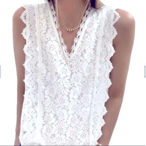 Super cute white lace tank top nwot